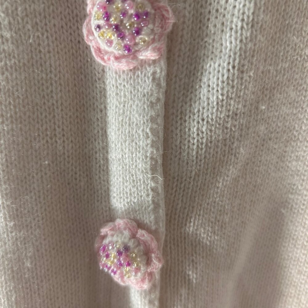 Storybook Knits Vintage Novelty Cardigan w/Crochet trim - Med (RARE) - Picture 7 of 12